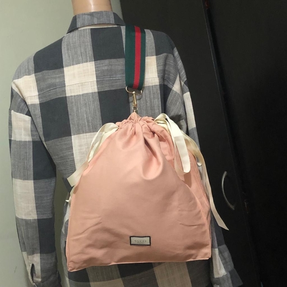 Gucci Accessories Gucci Drawstring Bag In To Sling Bag Converted In